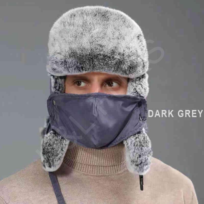 Real Rex Rabbit Fur Ushanka Hat HL20C030-A